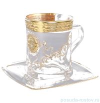 Набор чайных пар 270 мл 6 шт низкие &quot;Богемия /Антик золото&quot; B-G / 091889