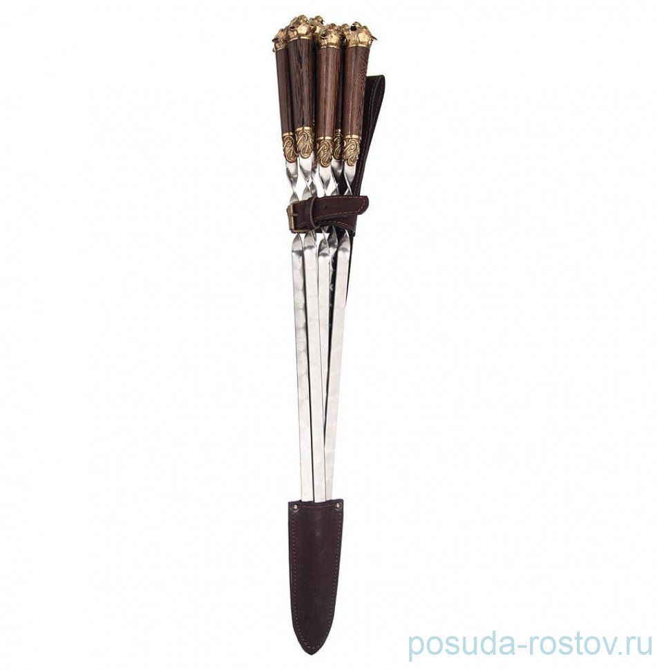 Набор шампуров 56 см 6 шт с лямкой "ягуар" / 298581