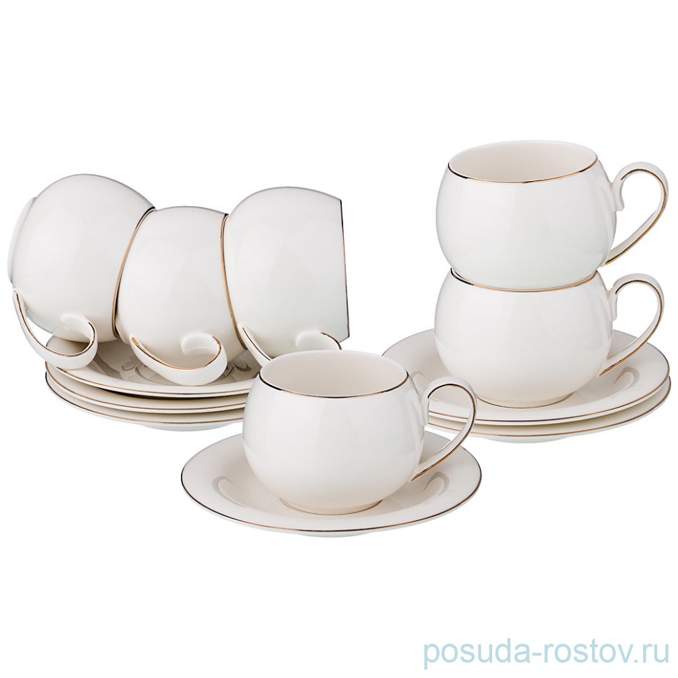 Набор чайных пар 200 мл 6 шт "жасминовый" / 190660