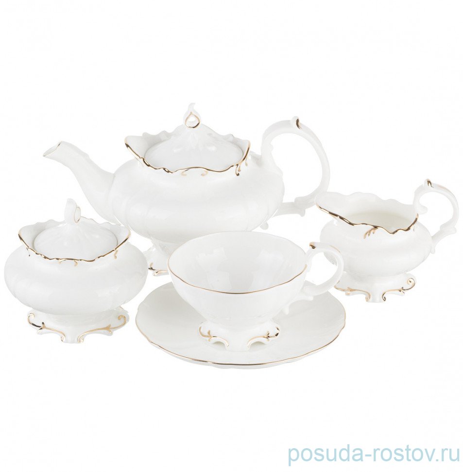Чайный сервиз на 6 персон 15 предметов "элегантность /отводка золото" / 189176 Чайный сервиз на 6 персон 15 предметов "элегантность /отводка золото" / 189176
