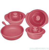 Набор посуды 4 предмета (3 кастрюли с крышками, сотейник) &quot;Роза&quot; / 149168