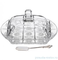 Масленка 17,5 х 10,5 х 9 см с ножом &quot;MUZA CRYSTAL&quot; / 213364