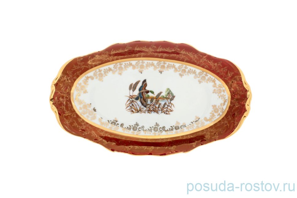 Блюдо 24 см овальное "Фредерика /Охота красная" / 128798 Блюдо 24 см овальное "Фредерика /Охота красная" / 128798