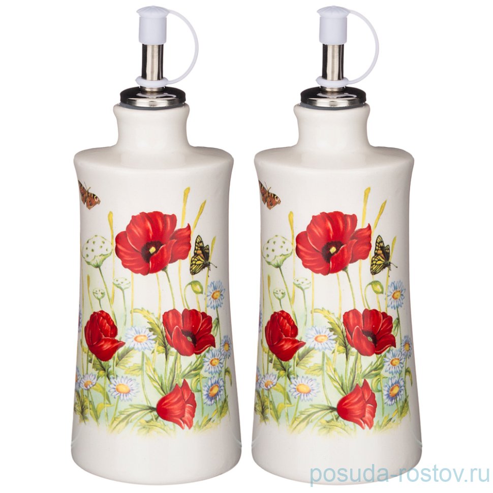 Набор для масла и уксуса 300 мл 6,5 х 14,5 см 2 шт "Полевые маки" / 244258