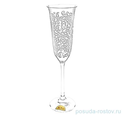Бокалы для шампанского 160 мл 6 шт &quot;Флора /Белое кружево&quot; / 018383