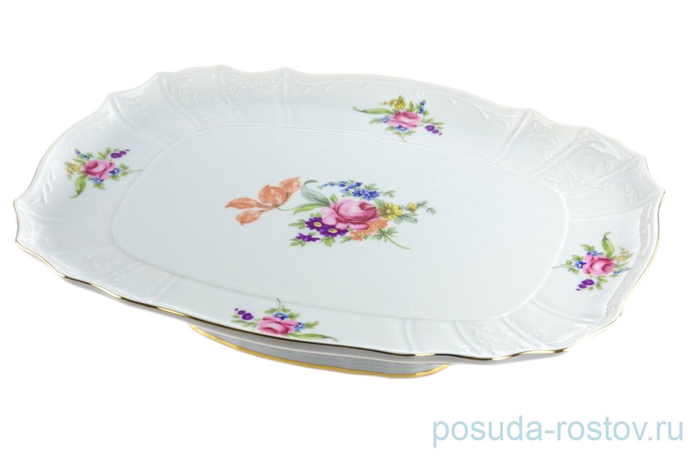 Поднос 40 х 32 см прямоугольный н/н "Бернадотт /Полевой цветок" / 024668