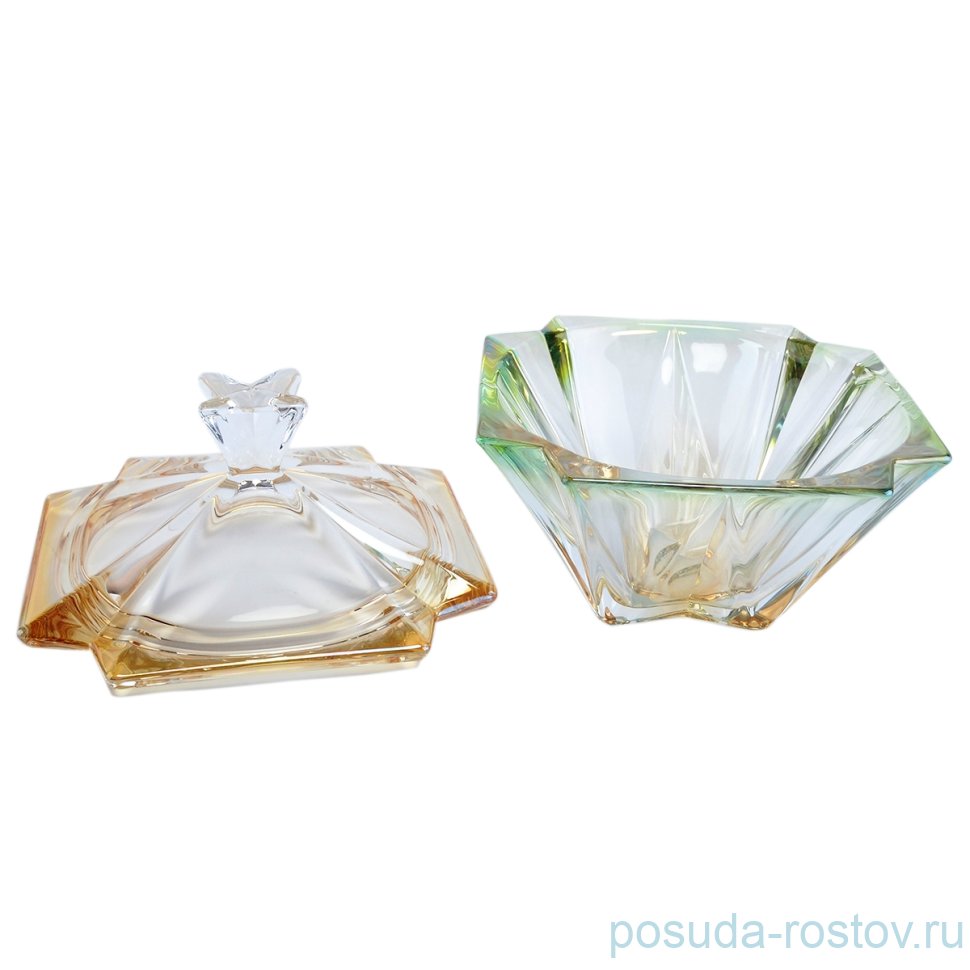 Ваза для конфет 22 см с крышкой "Метрополитэн /Янтарно-зелёная" R-G / 114736 Ваза для конфет 22 см с крышкой "Метрополитэн /Янтарно-зелёная" R-G / 114736