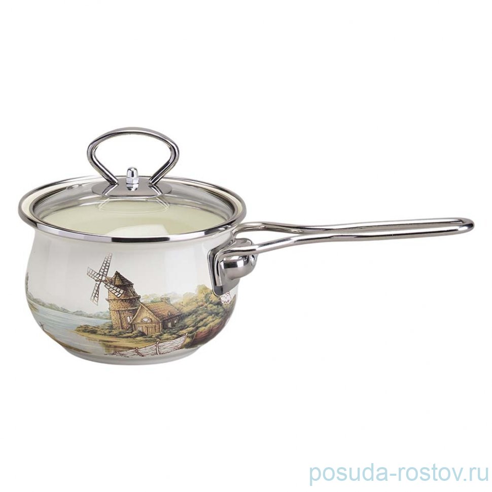 Ковш 14 см с крышкой эмалированный 900 мл "Family house" / 368437 Ковш 14 см с крышкой эмалированный 900 мл "Family house" / 368437