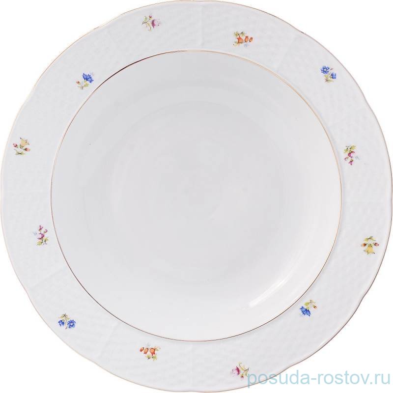 Блюдо 31 см глубокое круглое "Натали /Мелкие цветы /золото" / 157625 Блюдо 31 см глубокое круглое "Натали /Мелкие цветы /золото" / 157625