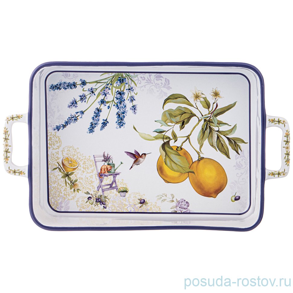 Блюдо 32,5 х 19 х 6 см прямоугольное с ручками "Прованс /Лимоны" / 234771 Блюдо 32,5 х 19 х 6 см прямоугольное с ручками "Прованс /Лимоны" / 234771