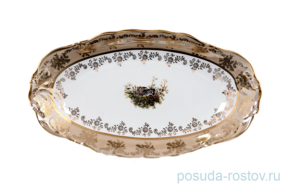Блюдо 25 см овальное "Фредерика /Охота бежевая" / 122779 Блюдо 25 см овальное "Фредерика /Охота бежевая" / 122779