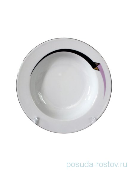 Набор тарелок 22 см 6 шт глубокие &quot;Сильвия /Сиренево-чёрная стрела&quot; / 245763
