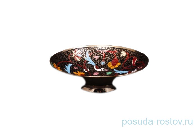 Блюдо круглое н/н латунь/цветная эмаль "Раджестан" / 031911 Блюдо круглое н/н латунь/цветная эмаль "Раджестан" / 031911