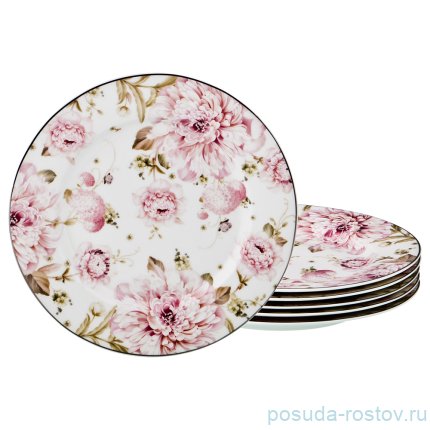 Набор тарелок 19 см 6 шт &quot;Пионы&quot; / 186251