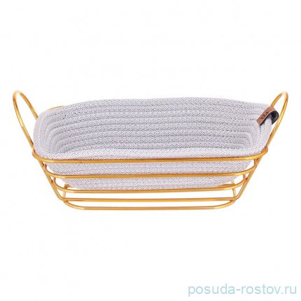 Хлебница овальная золото с белым YLC Home / 345504