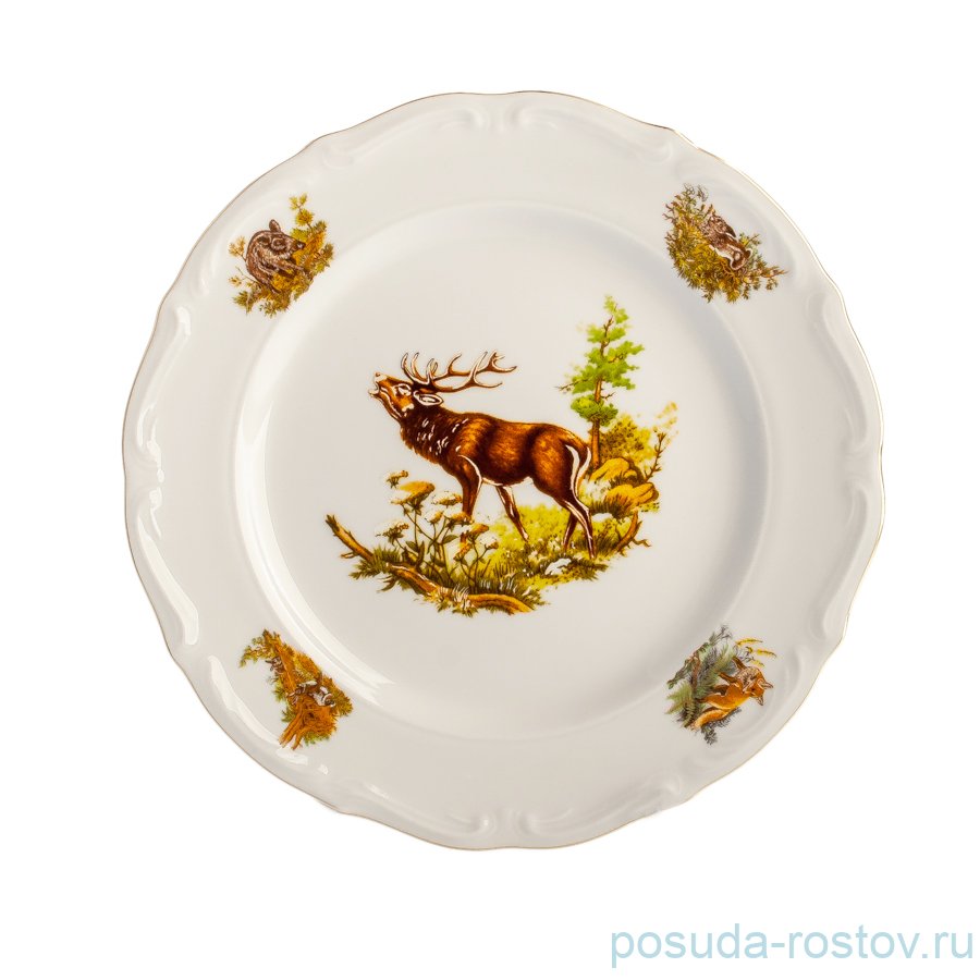 Тарелка 25 см 1 шт "Мария-Тереза /Охота белая" / 153160 Тарелка 25 см 1 шт "Мария-Тереза /Охота белая" / 153160