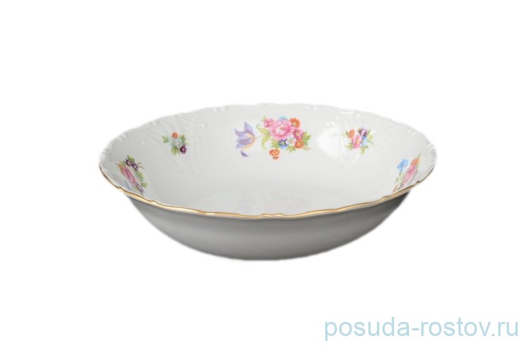 Набор салатников 16 см 6 шт  Bohemia Porcelan Moritz Zdekauer 1810 s.r.o. "Лиана /Весенний букет /отводка золото" / 049481
