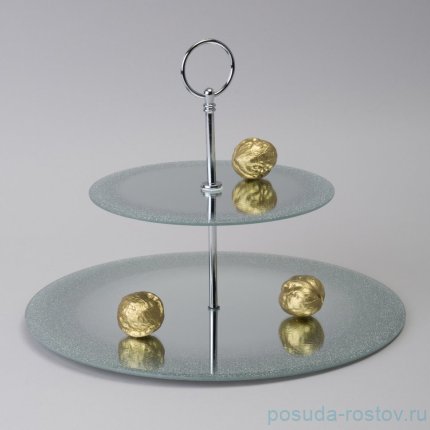 Блюдо сервировочное 2-х ярусное silver mirror 19/30 см / 360475