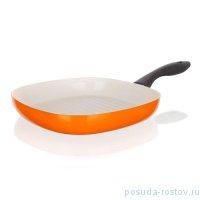 Сковорода-гриль 26 x 4,3 см c керамической антипригарной поверхностью оранжевая &quot;Banquet /Ceramia&quot; / 152486