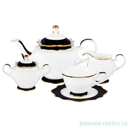 Чайный сервиз на 6 персон 15 предметов &quot;блэк квадро&quot; / 192400