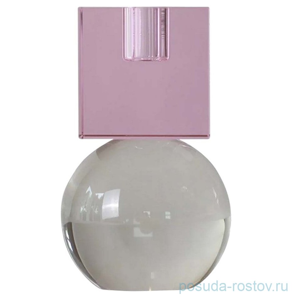 Подсвечник 13 x 8 см. розовый-прозрачный "Audrey" / 366224 Подсвечник 13 x 8 см. розовый-прозрачный "Audrey" / 366224