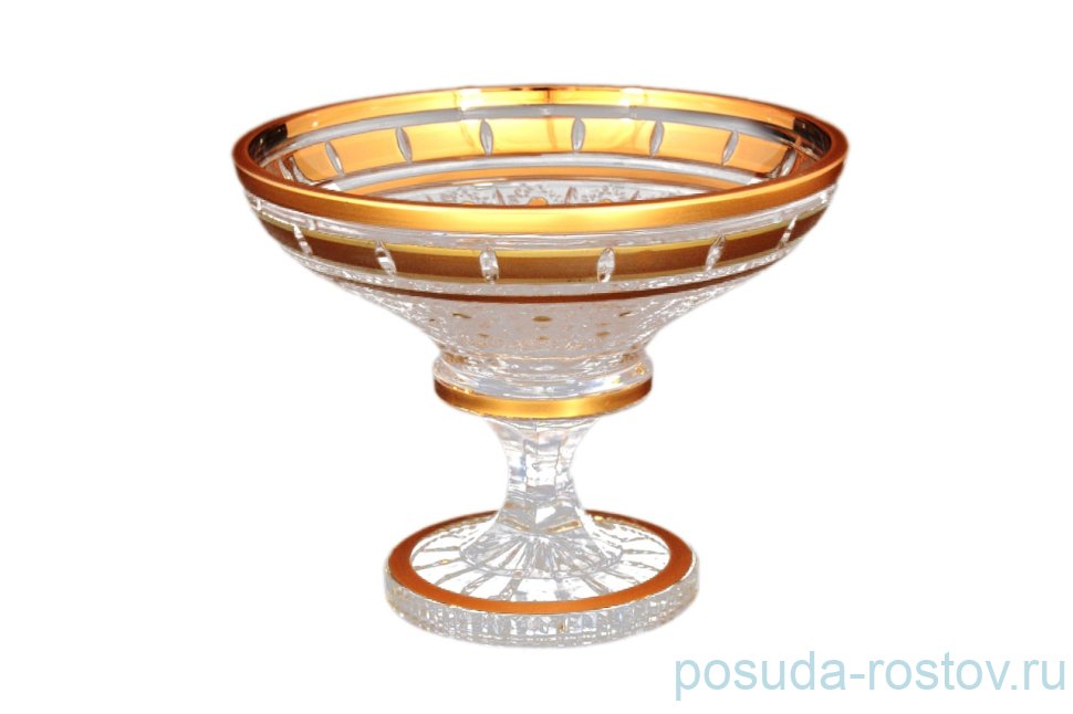 Конфетница 20 см н/н "Bohemia gold /Золотые окошки" 3 / 115910