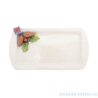 Блюдо 30 х 16 см прямоугольное &quot;Christmas world /Pinecone&quot; / 270977