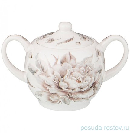 Сахарница 400 мл серая &quot;Белый цветок&quot; / 230689