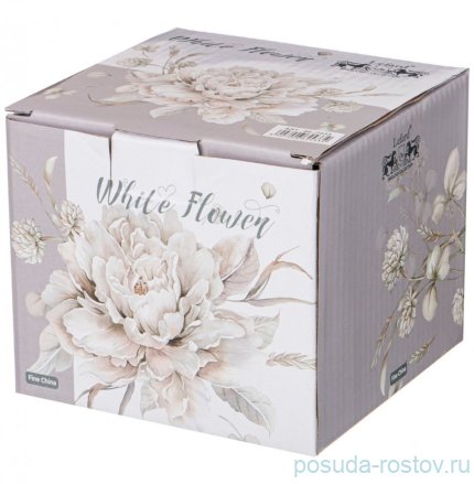 Сахарница 400 мл серая &quot;Белый цветок&quot; / 230689