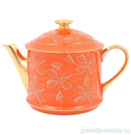 Заварочный чайник 400 мл &quot;Виндзор /Золотые цветы /оранжевый&quot; / 147231