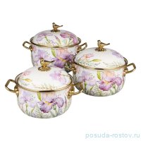 Набор кастрюль 6 предметов (2,1, 2,8, 3,8 л) эмалированные &quot;Irises&quot; / 375267