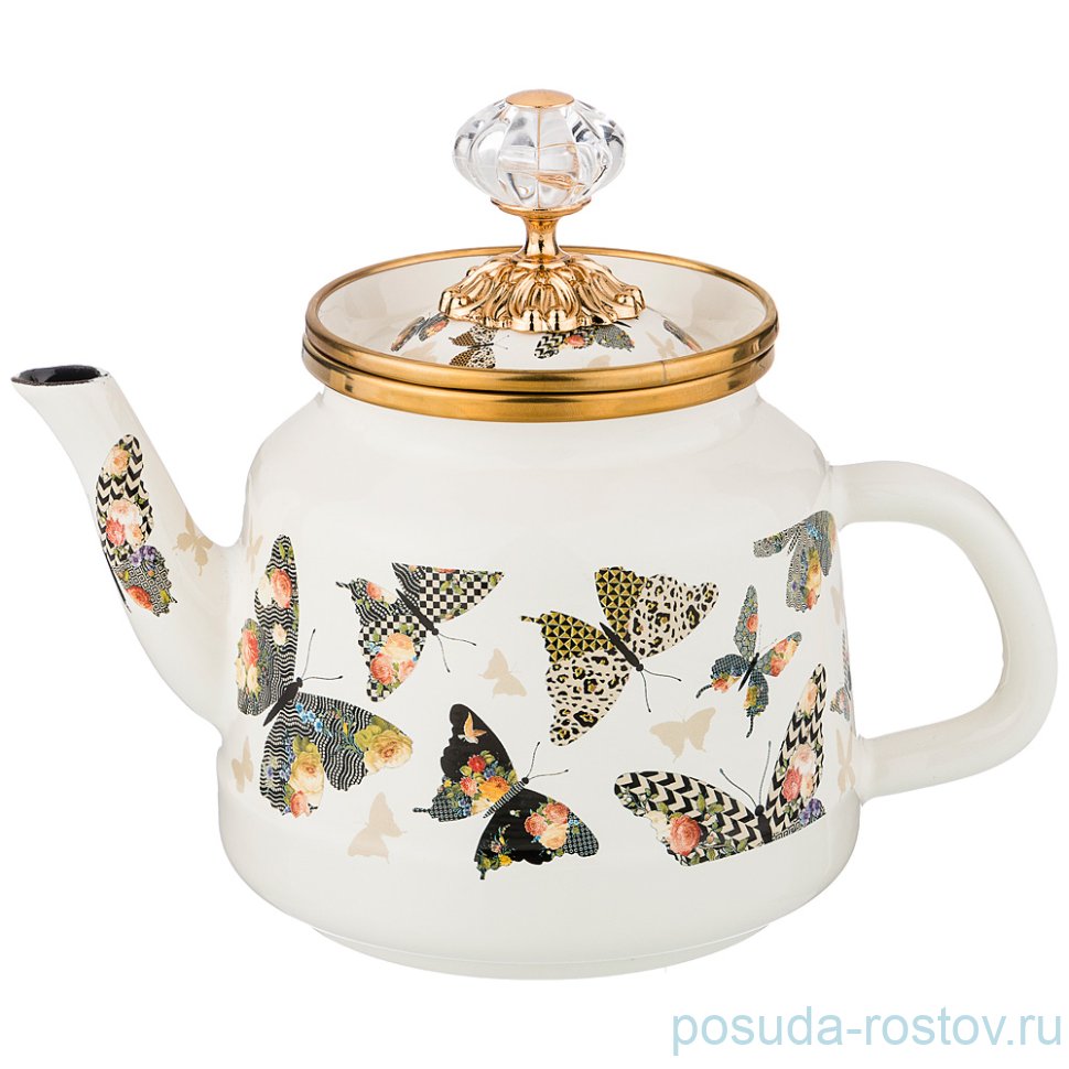 Чайник 1 л эмалированный "Agness /Бабочки" / 197743