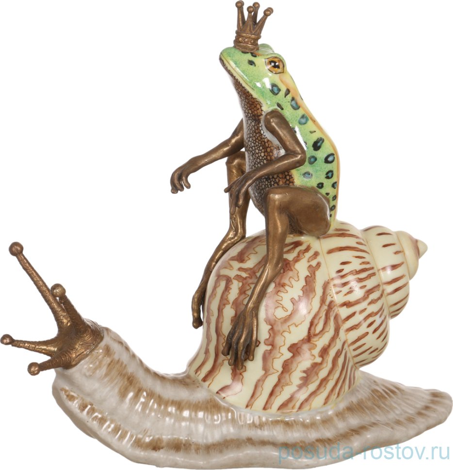 Фигурка декоративная 25 х 11 х 22 см "Улитка и Лягушка-царевна /Lefard" / 197552