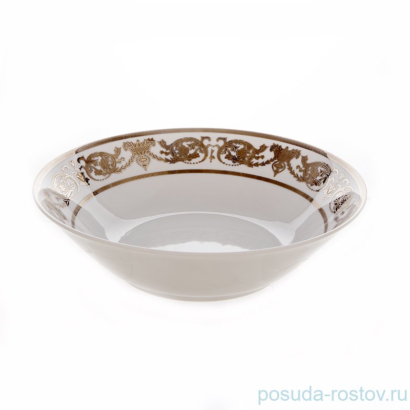 Салатник 26 см "Александрия /Платиновый узор на белом" / 070343