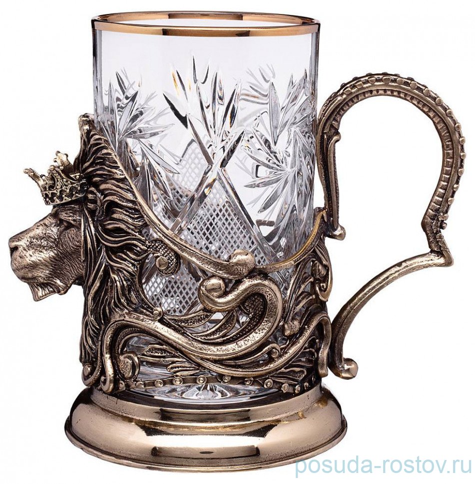 Стакан для чая 250 мл с подстаканником "Лев" / 293513 Стакан для чая 250 мл с подстаканником "Лев" / 293513