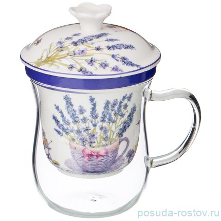 Кружка 400 мл с ситом &quot;Прованс /Лаванда&quot; / 200901