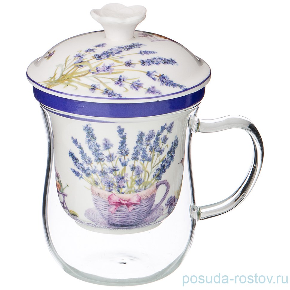 Кружка 400 мл с ситом "Прованс /Лаванда" / 200901 Кружка 400 мл с ситом "Прованс /Лаванда" / 200901