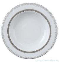 Набор тарелок 22 см 6 шт глубокие &quot;Опал /Платиновая лента&quot; / 056521