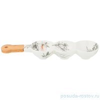 Менажница 38 х 10,5 х 5,3 см с деревянной ручкой &quot;Цветочная cимфония&quot; / 208502