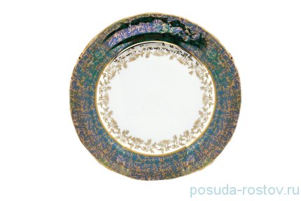 Набор тарелок 19 см 6 шт &quot;Фредерика /Золотые листики на зелёном&quot; / 167792