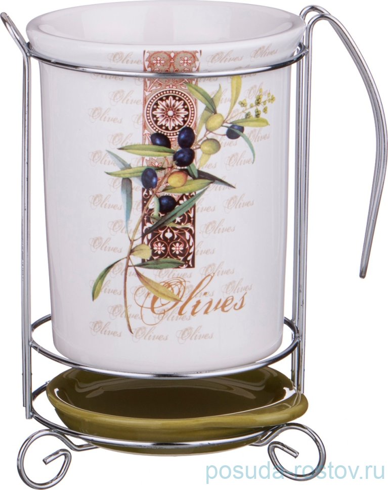 Подставка для кухонных принадлежностей 10,5 х 16 см "Оливки" / 190200 Подставка для кухонных принадлежностей 10,5 х 16 см "Оливки" / 190200