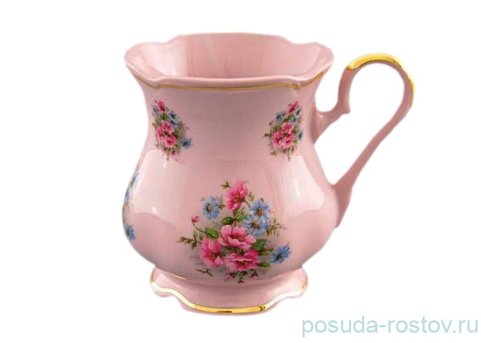 Кружка 250 мл "Цветы" розовая / 158620