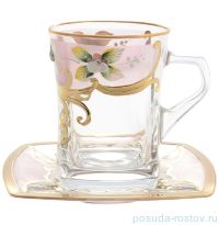 Набор чайных пар 6 шт &quot;Лепка розовая&quot; D-V / 140068