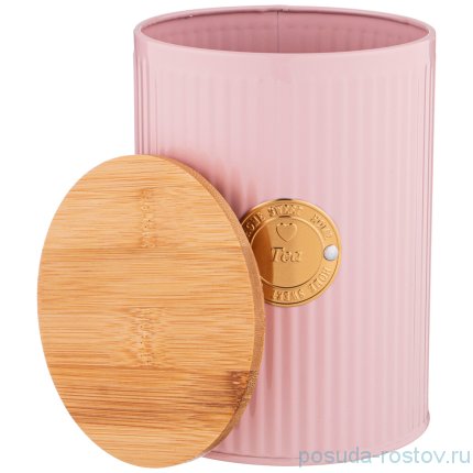 Емкость для сыпучих продуктов 11 х 15 см розовая Чай 1,3 л &quot;Majesty&quot; / 252378