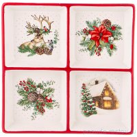 Менажница 19 х 19 х 3,5 см 4-х секционная &quot;Celebration&quot; / 270738