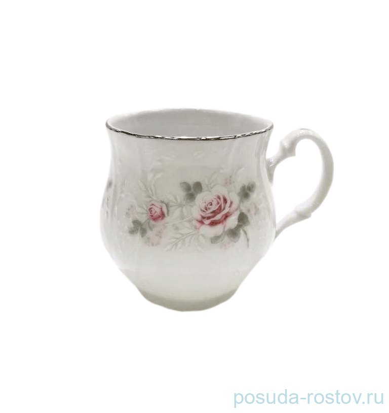 Кружка 310 мл 1 шт Джонас "Бернадотт /Серая роза /платина" / 263057 Кружка 310 мл 1 шт Джонас "Бернадотт /Серая роза /платина" / 263057
