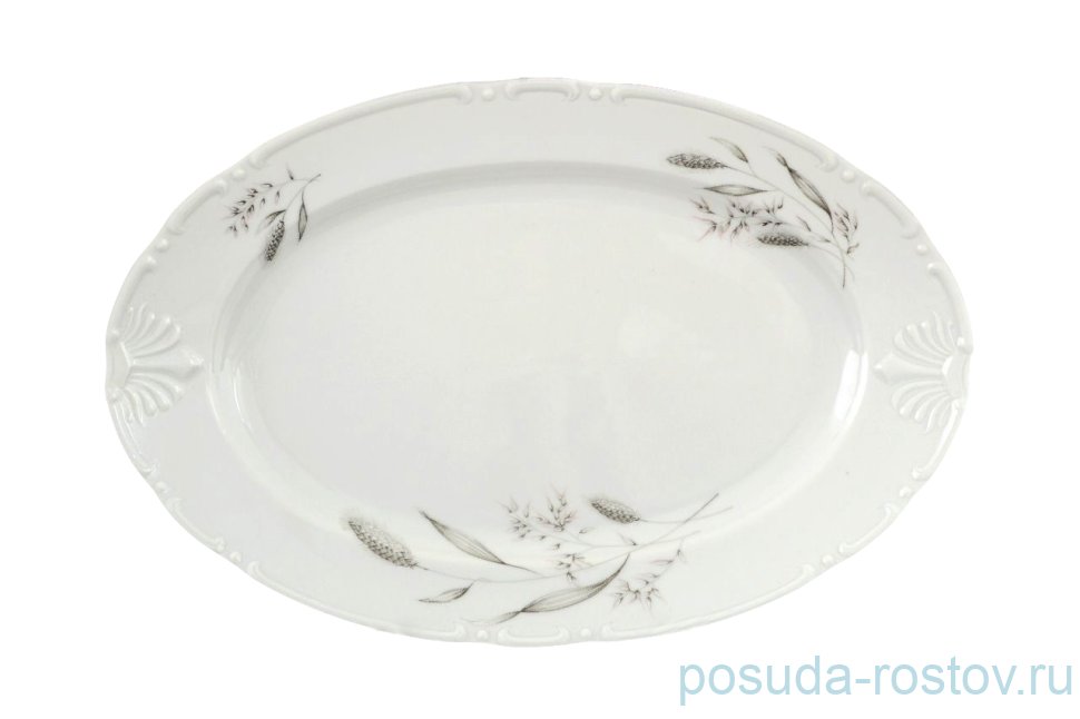 Блюдо 32 см овальное "Констанция /Серебряные колосья" / 056284 Блюдо 32 см овальное "Констанция /Серебряные колосья" / 056284