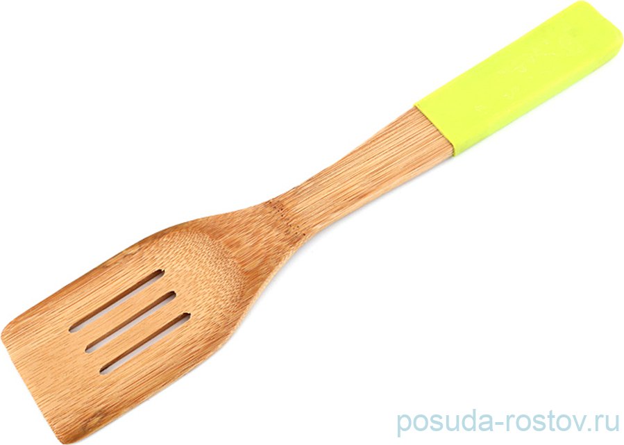 Лопатка кухонная 30 х 6 см с прорезями силиконовая вставка "Agness" / 198900