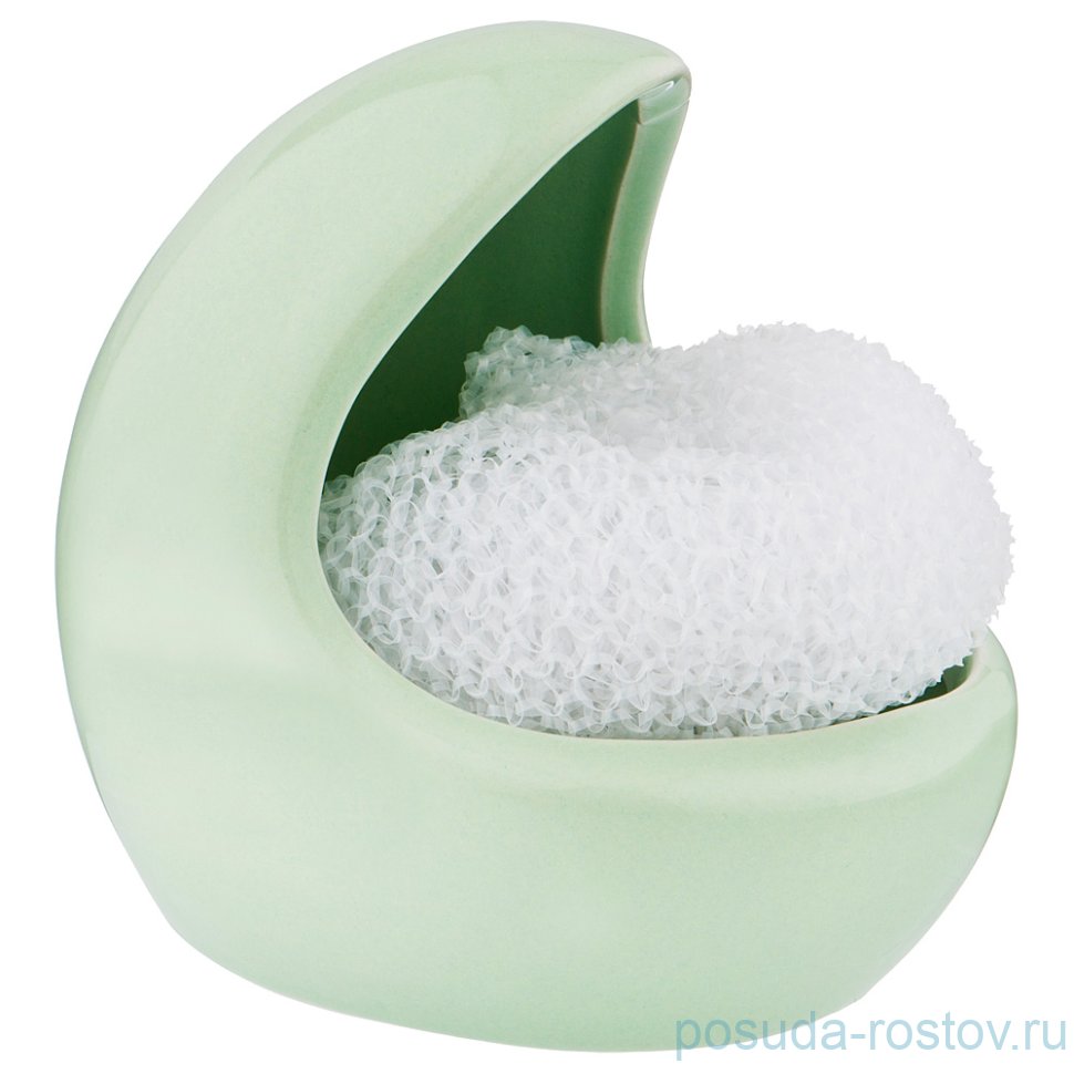 Подставка под губку 10 х  8,5 х 9,5 см зелёная "Agness" / 191578