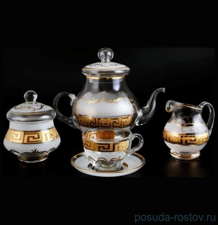 Чайный сервиз на 6 персон 15 предметов &quot;Версаче золото&quot; R-G / 069041